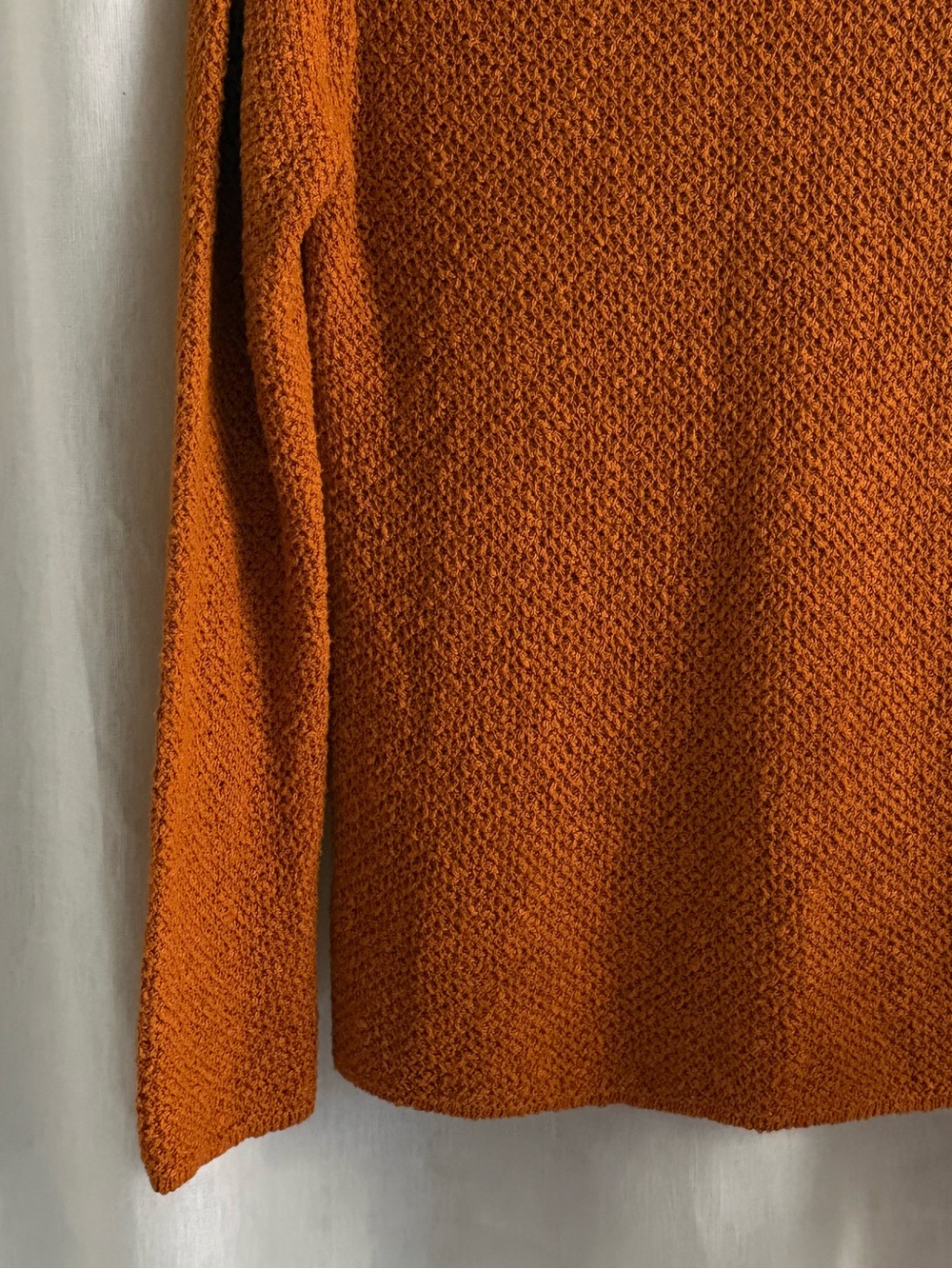 Eileen Fisher Sweater Small Burnt Orange Textured Cotton Italian Yarn Knit Fall - Picture 3 of 9
